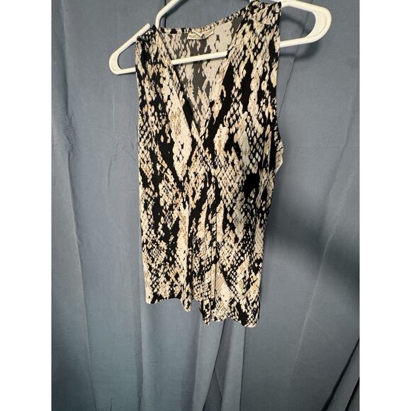 Dana Buchman Sleeveless Snake Print Tank Top – Chic V-Neck Blouse - Picture 1 of 3